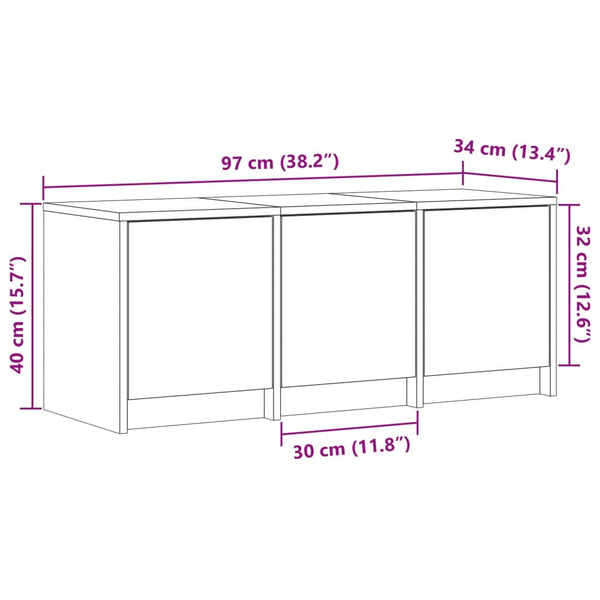 TV-Schrank mit LED Braun Eichen-Optik