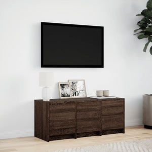 TV-Schrank mit LED Braun Eichen-Optik