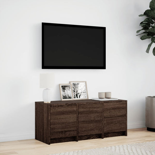 TV-Schrank mit LED Braun Eichen-Optik