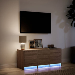 TV-Schrank mit LED Braun Eichen-Optik