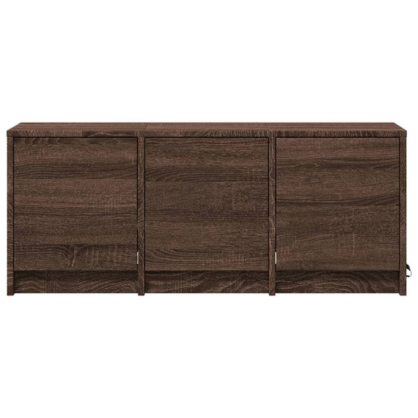 TV-Schrank mit LED Braun Eichen-Optik