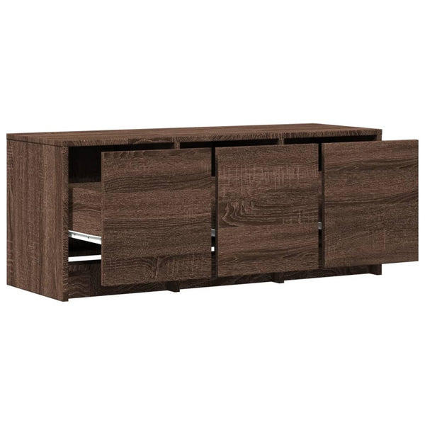 TV-Schrank mit LED Braun Eichen-Optik