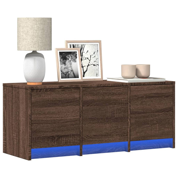 TV-Schrank mit LED Braun Eichen-Optik