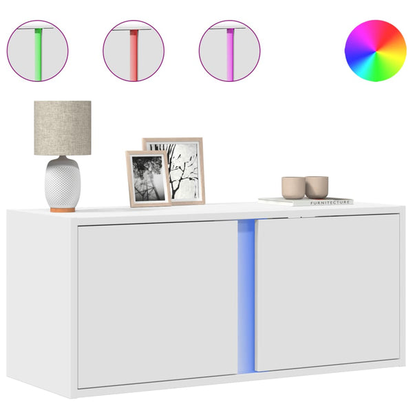 TV-Wandschrank mit LED Weiß 80cm