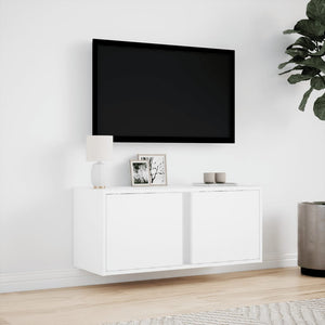 TV-Wandschrank mit LED Weiß 80cm