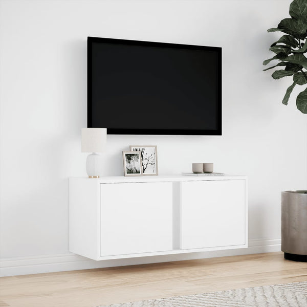 TV-Wandschrank mit LED Weiß 80cm