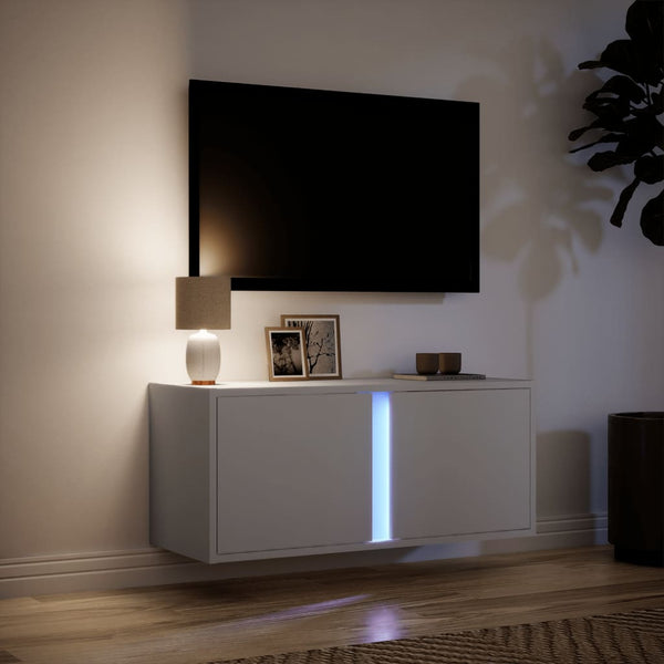 TV-Wandschrank mit LED Weiß 80cm