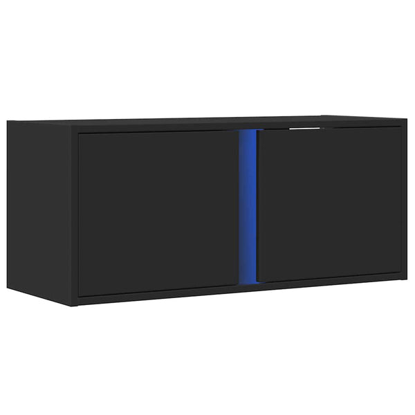 TV-Wandschrank Schwarz mit LED 80cm