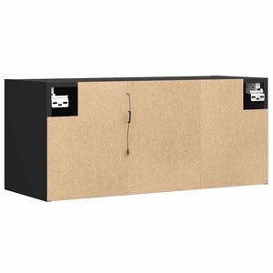 TV-Wandschrank Schwarz mit LED 80cm