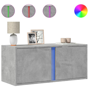 TV-Wandschrank mit LED Betongrau 80cm