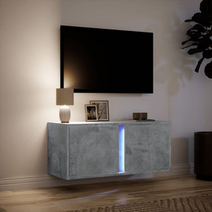 TV-Wandschrank mit LED Betongrau 80cm