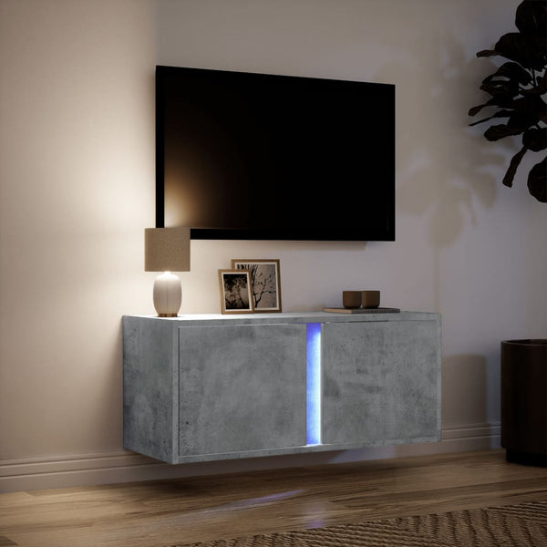 TV-Wandschrank mit LED Betongrau 80cm