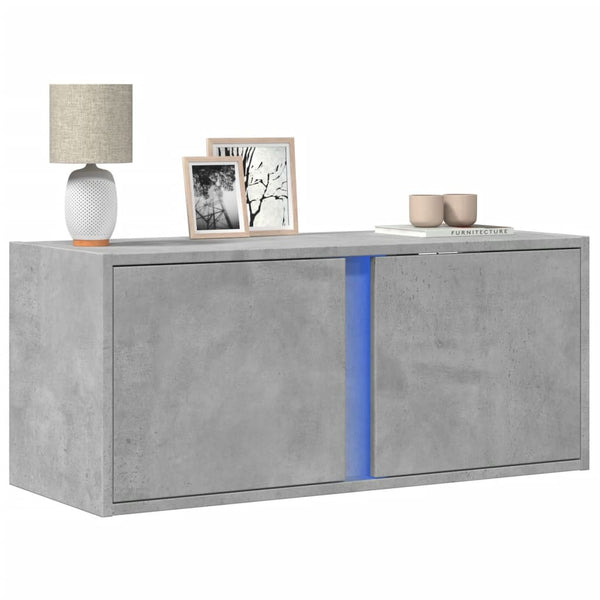 TV-Wandschrank mit LED Betongrau 80cm