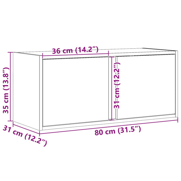 TV-Wandschrank Räuchereiche mit LED 80cm