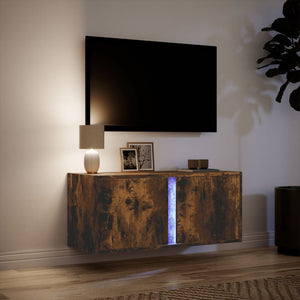 TV-Wandschrank Räuchereiche mit LED 80cm