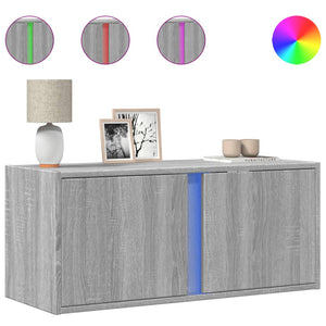 TV-Wandschrank mit LED Grau Sonoma 80 cm