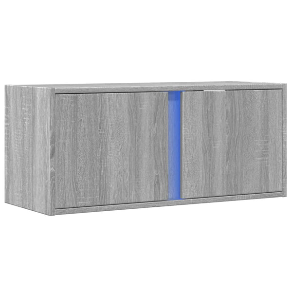 TV-Wandschrank mit LED Grau Sonoma 80 cm