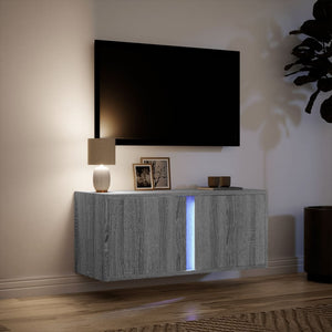 TV-Wandschrank mit LED Grau Sonoma 80 cm