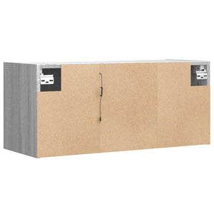 TV-Wandschrank mit LED Grau Sonoma 80 cm