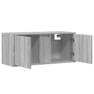TV-Wandschrank mit LED Grau Sonoma 80 cm