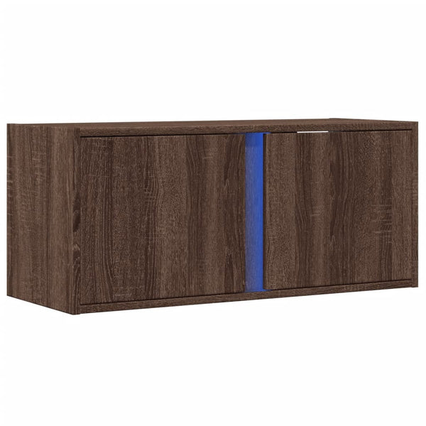 TV-Wandschrank Eichenoptik mit LED-Beleuchtung