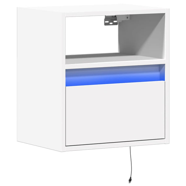 TV-Wandschrank Weiß mit LED-Beleuchtung 41 cm