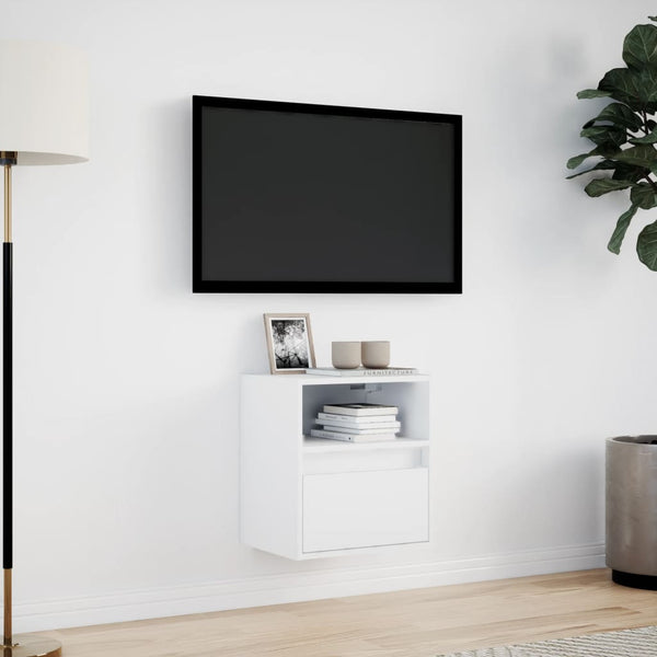 TV-Wandschrank Weiß mit LED-Beleuchtung 41 cm