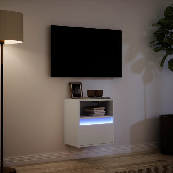 TV-Wandschrank Weiß mit LED-Beleuchtung 41 cm
