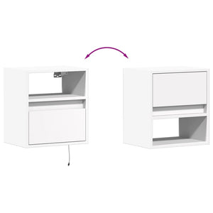TV-Wandschrank Weiß mit LED-Beleuchtung 41 cm