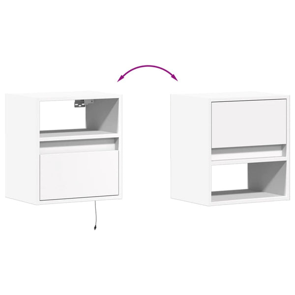 TV-Wandschrank Weiß mit LED-Beleuchtung 41 cm