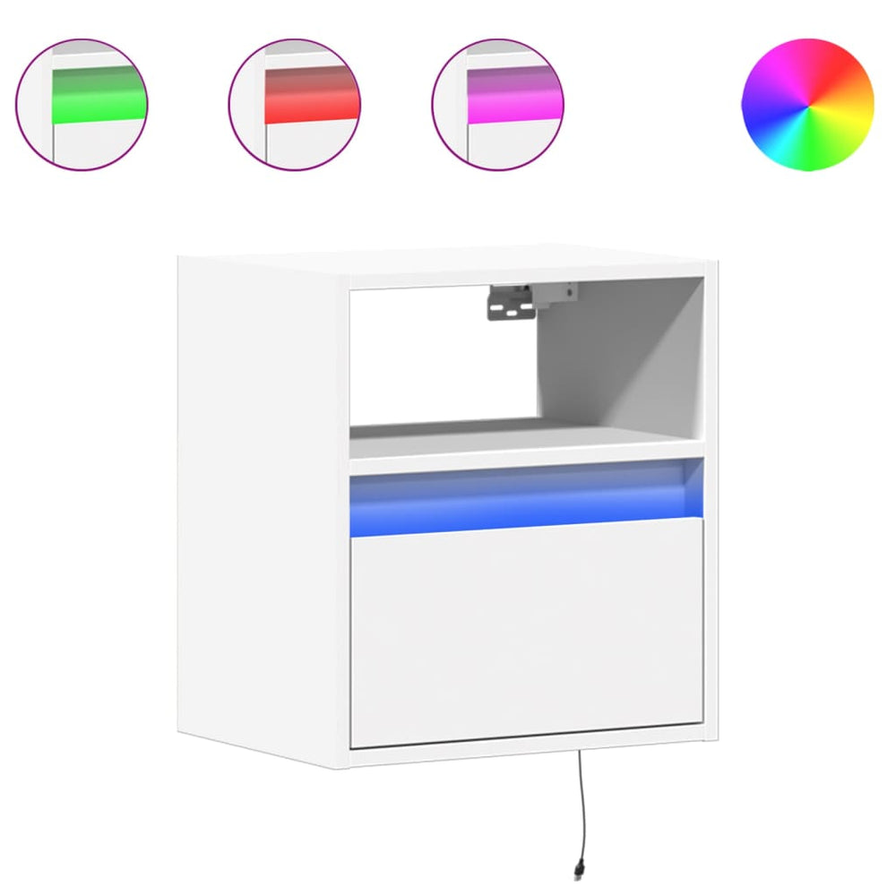 TV-Wandschränke mit LED Weiß 2er Set
