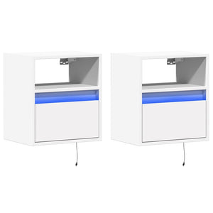 TV-Wandschränke mit LED Weiß 2er Set