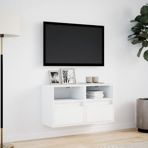 TV-Wandschränke mit LED Weiß 2er Set