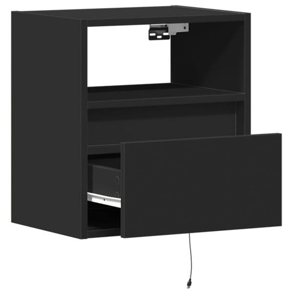 TV-Wandschränke mit LED Schwarz 2er-Set