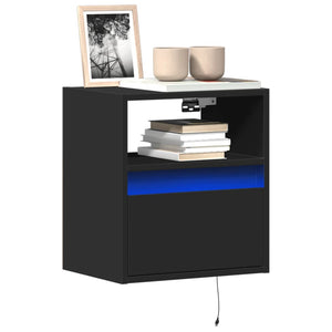 TV-Wandschränke mit LED Schwarz 2er-Set