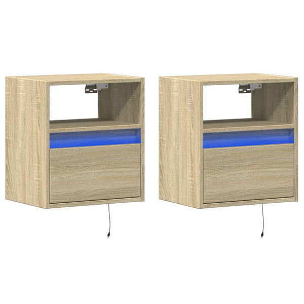 TV-Wandschränke mit LED Sonoma 2er-Set