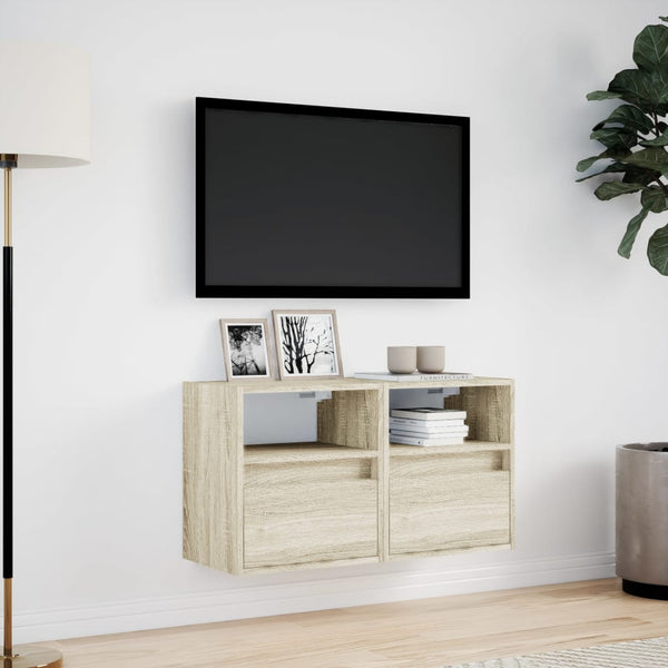 TV-Wandschränke mit LED Sonoma 2er-Set