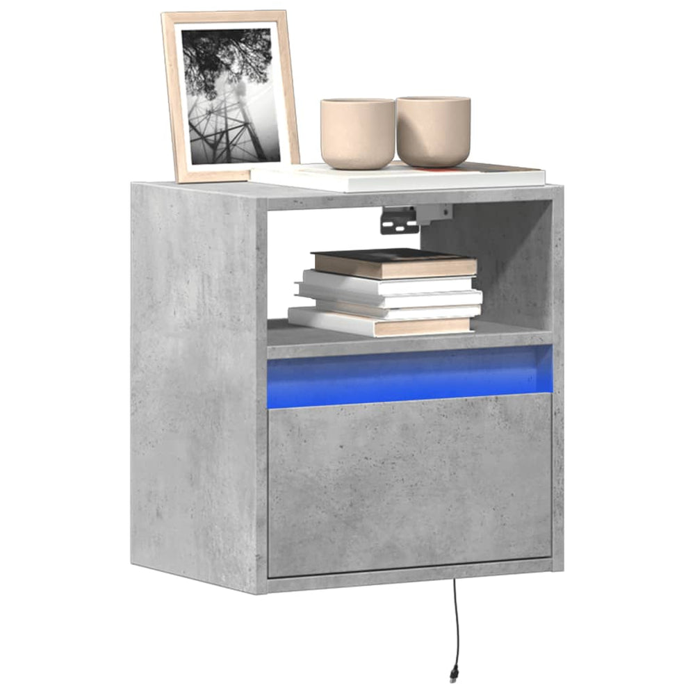 TV-Wandschrank mit LED Betongrau 41 cm