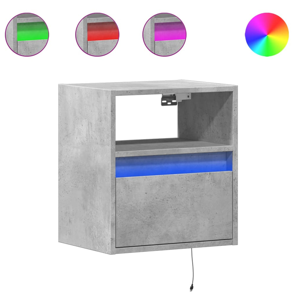 TV-Wandschränke mit LED Betongrau 2er-Set