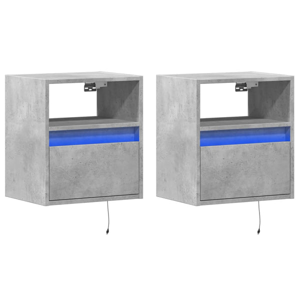 TV-Wandschränke mit LED Betongrau 2er-Set