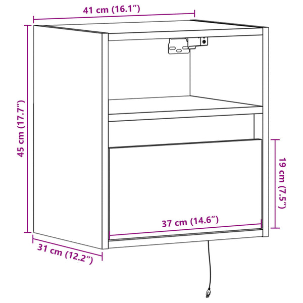 TV-Wandschränke mit LED Betongrau 2er-Set