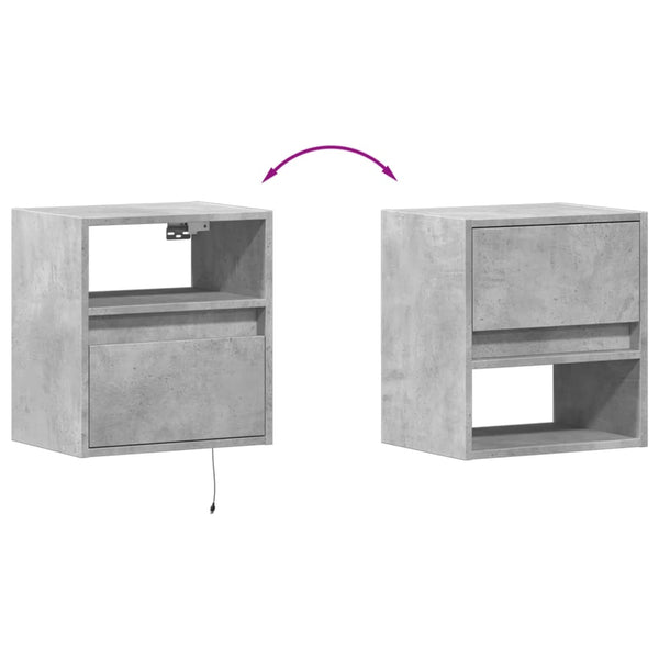 TV-Wandschränke mit LED Betongrau 2er-Set