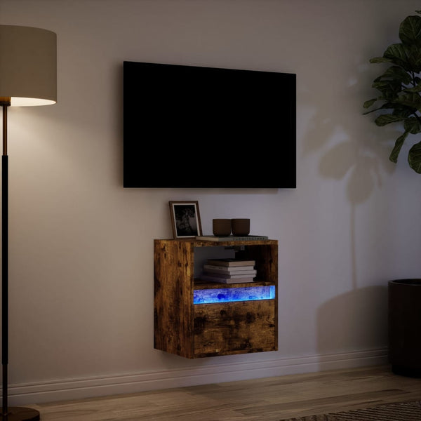 TV-Wandschrank Räuchereiche mit LED