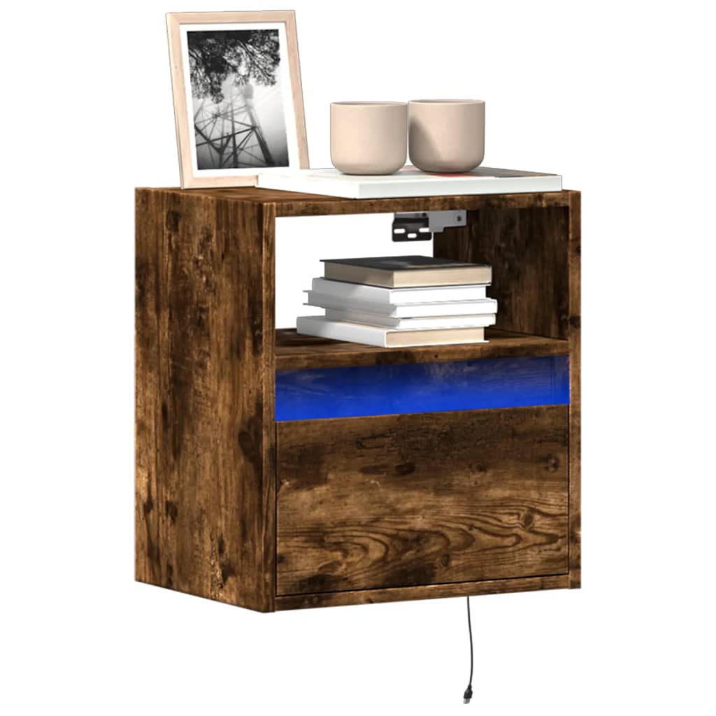 TV-Wandschrank Räuchereiche mit LED