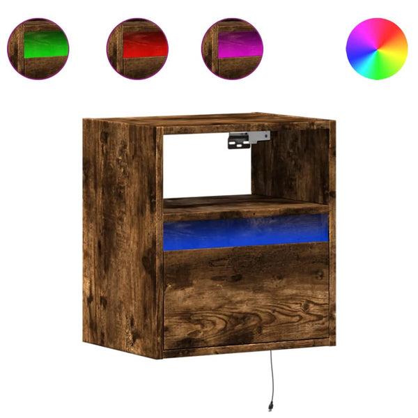 TV-Wandschränke mit LED Räuchereiche, 2er-Set
