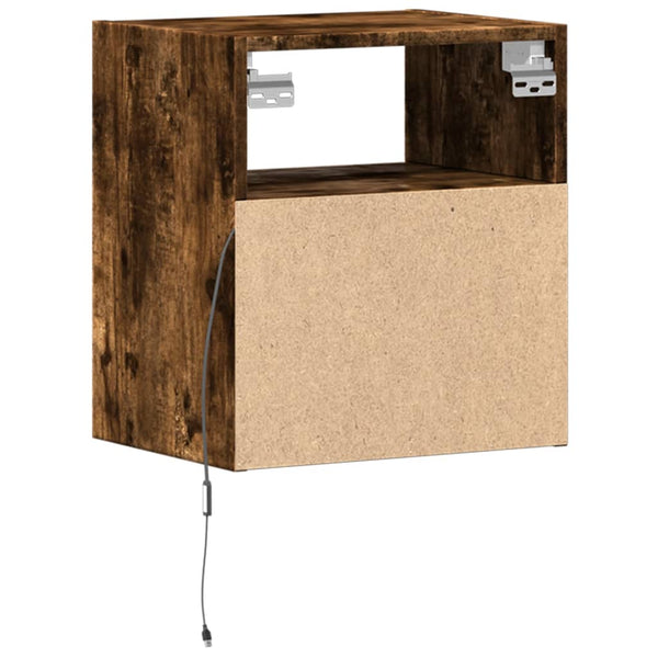 TV-Wandschränke mit LED Räuchereiche, 2er-Set