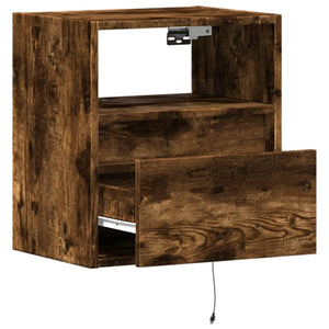 TV-Wandschränke mit LED Räuchereiche, 2er-Set