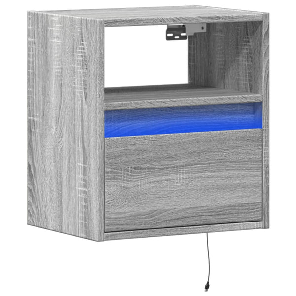 TV-Wandschrank mit LED Grau Sonoma