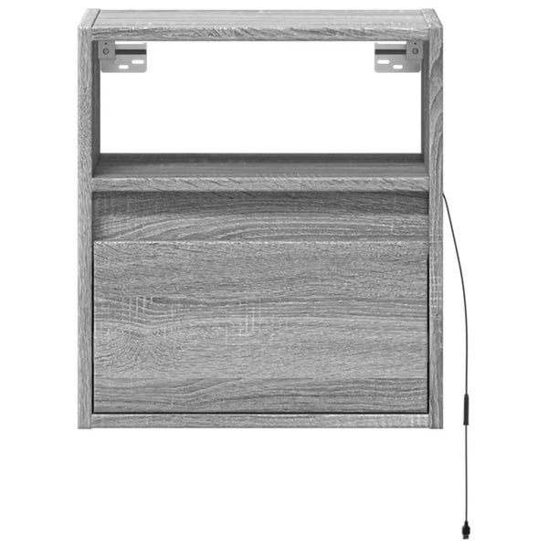 TV-Wandschrank mit LED Grau Sonoma