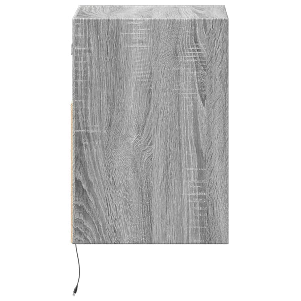 TV-Wandschrank mit LED Grau Sonoma